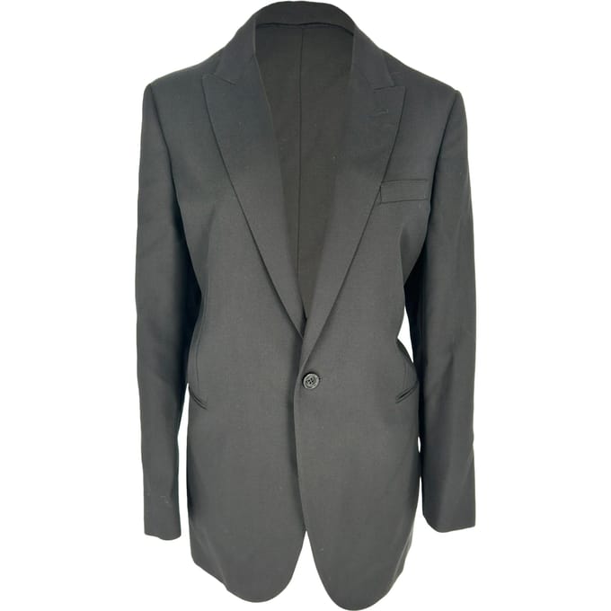 Celine klassieke blazer met enkele rij knopen in zwarte wol