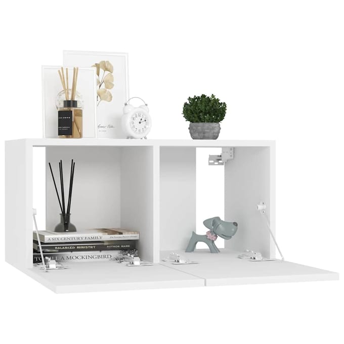 vidaXL - Tv-hangmeubelen - 2 - st - 60x30x30 - cm - wit
