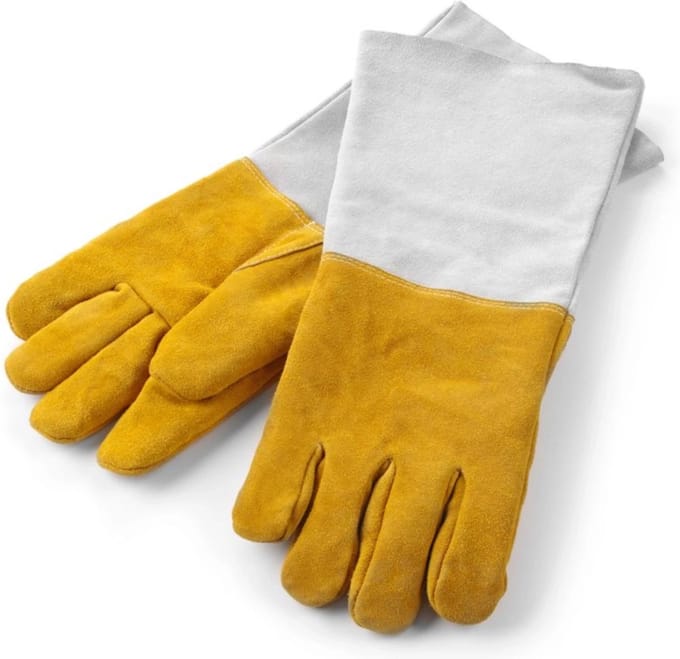 HENDI Hittebestendige leren barbecue handschoenen – extra lang – 2 stuks – 460 mm