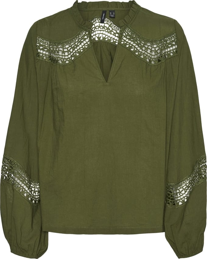 VERO MODA - VMTEA INSERT LS TOP WVN - Dames - Blouses