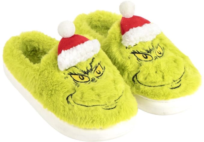 De Grinch Santa Hat volwassen winterslippers 42/43