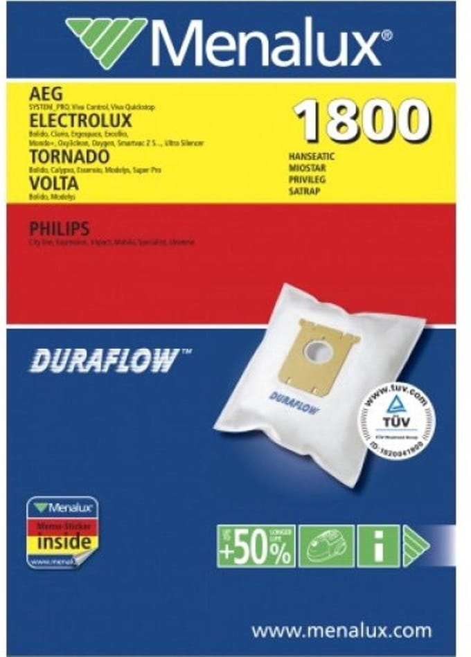 Menalux Vacuum Cleaner Bags 1800 Synthet 1800 5 pcs + filter
