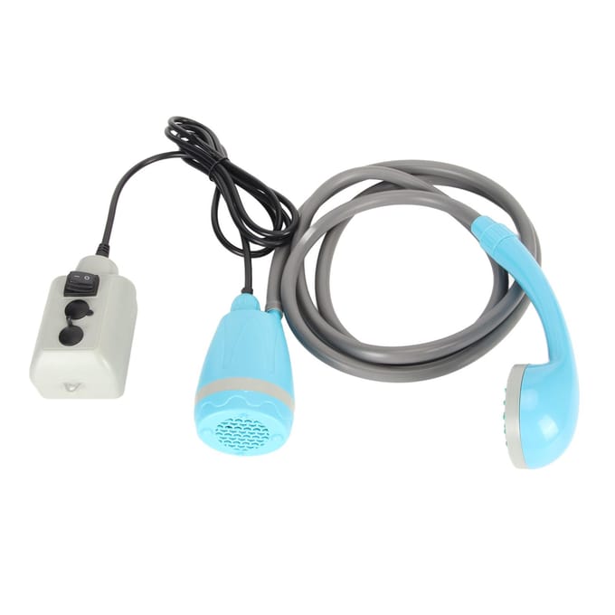 Draagbare Buitendouchekit USB Oplaadbare Campingset met Waterpomp Blauw gray