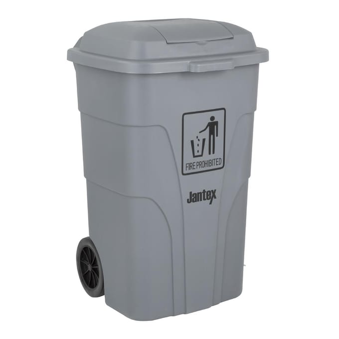 Jantex 120L container Met Voetpedaal Grijs