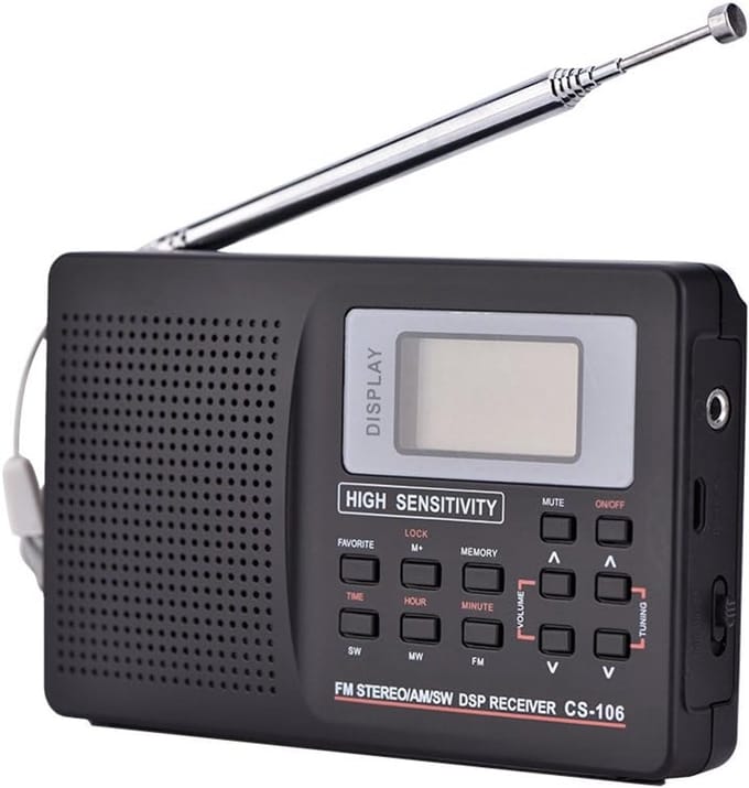 Cosensi - Draagbare Miniradio met FM/AM/SW Ontvangst en Klokfunctie