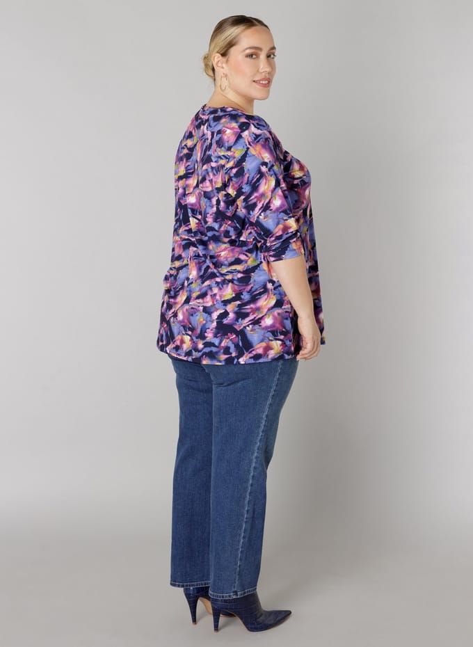 COLLETTA Olivie Tops - Dark Blue/Multi col - maat 1(48)