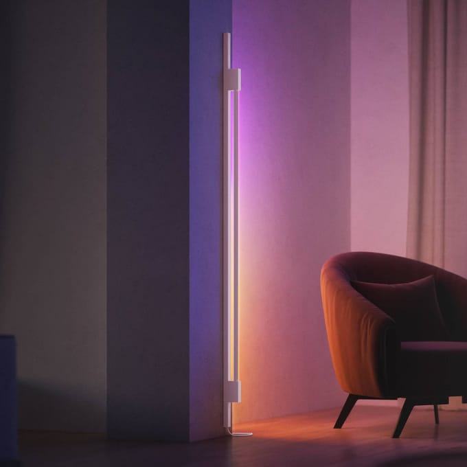 Philips Hue Perifo railverlichting muur - 2-spots - 1 gradient light tube - wit - basisset