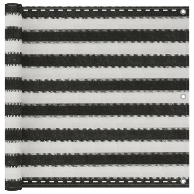 vidaXL - Balkonscherm - HDPE - 90x400 - cm - antraciet - en - wit