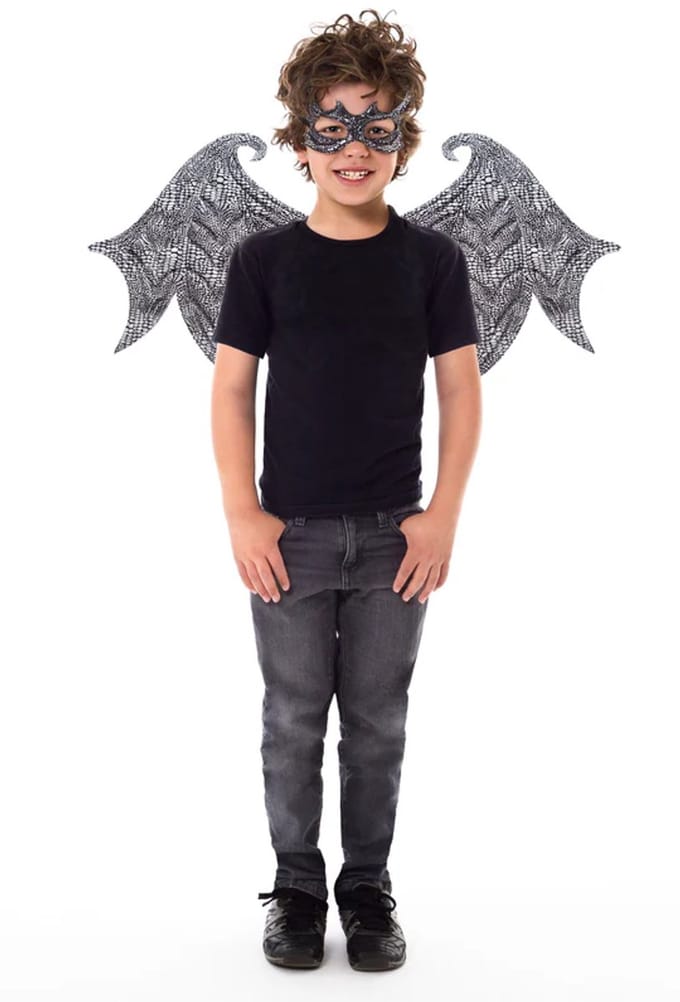 Little Adventures - Zwarte draak - Vleugels & masker set