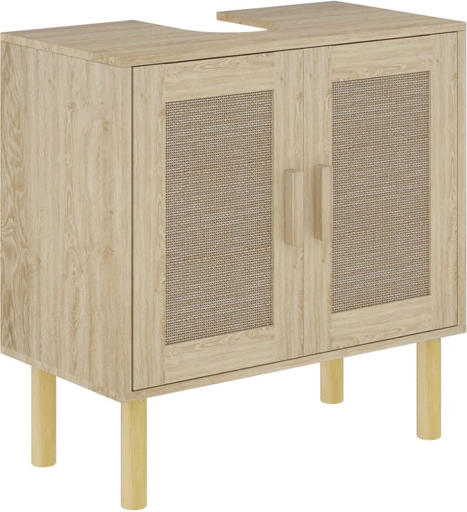 HOMCOM Badkamermeubel - Spaanplaat - 60x30x60cm - Eiken