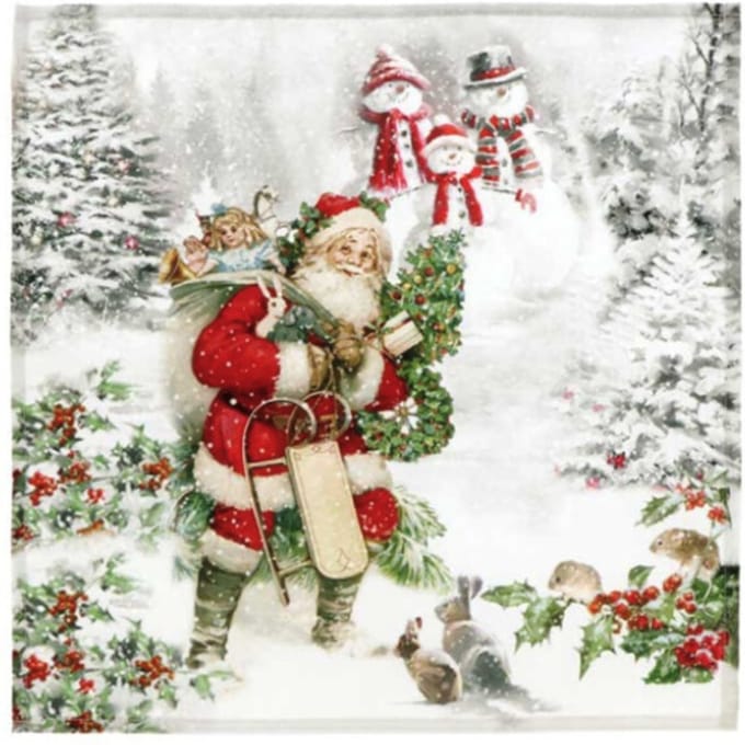 Kerst Kerstmis Christmas Noël Servetten Filip 40x40cm dessin 1 Verpakt per 1 stuks