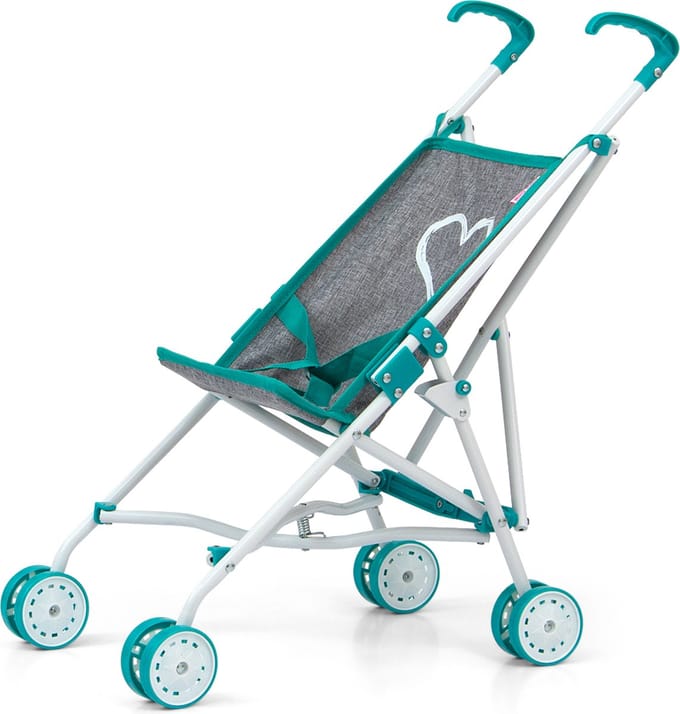 Milly Mally Julia poppenwagen turquoise 54cm - Speelgoedwagen