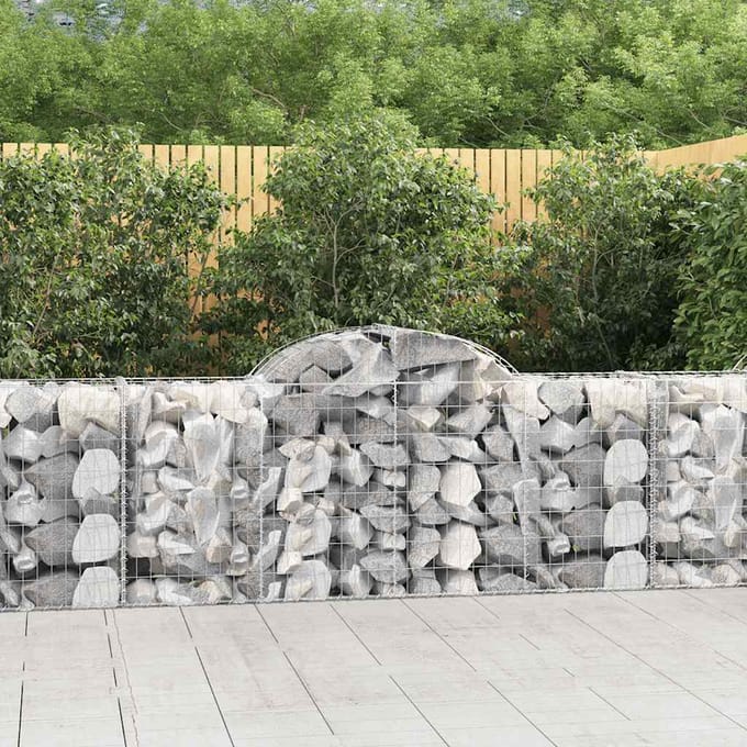 vidaXL - Schanskorven - 25 - st - gewelfd - 200x50x80/100 - cm - ijzer