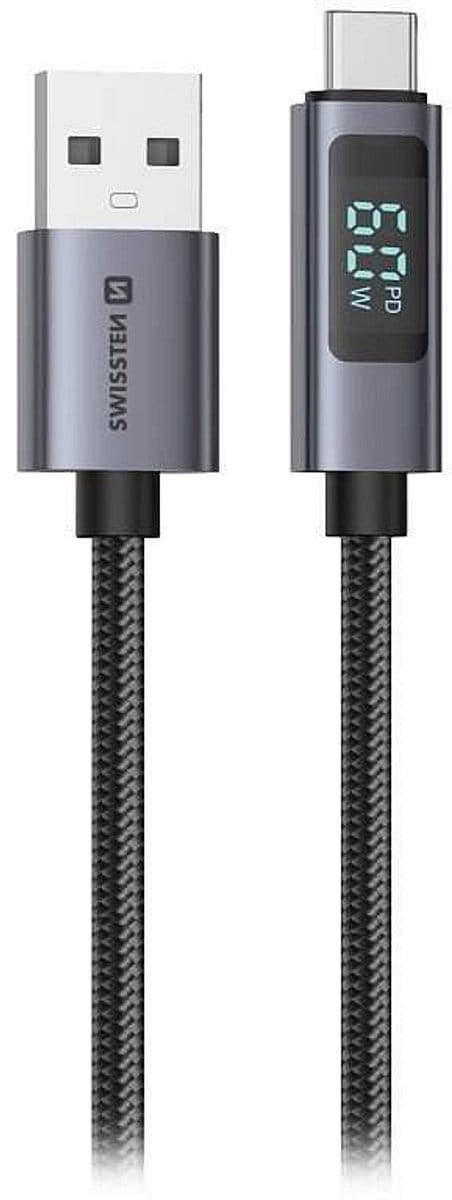 Swissten USB-C Cable With LCD - 71551072 - 1.5 Meter - Black [TEST - NOT FOR SALE]