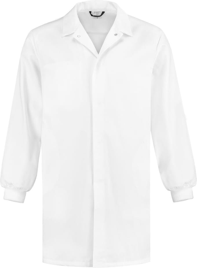 EM Traffic Food stofjas (lang) met manchetten - wit - maat 3XL