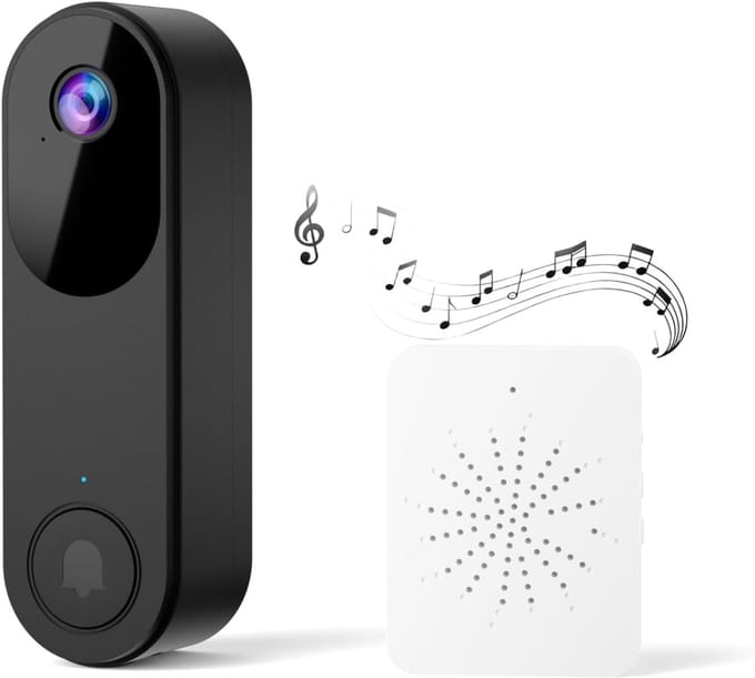 Slimme Videodeurbel - Camera Deurbel - Huisbewaking - Twee Weg Audio - Compact Formaat - Zwart