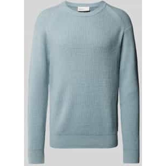 Regular fit gebreide pullover met wol en structuurmotief