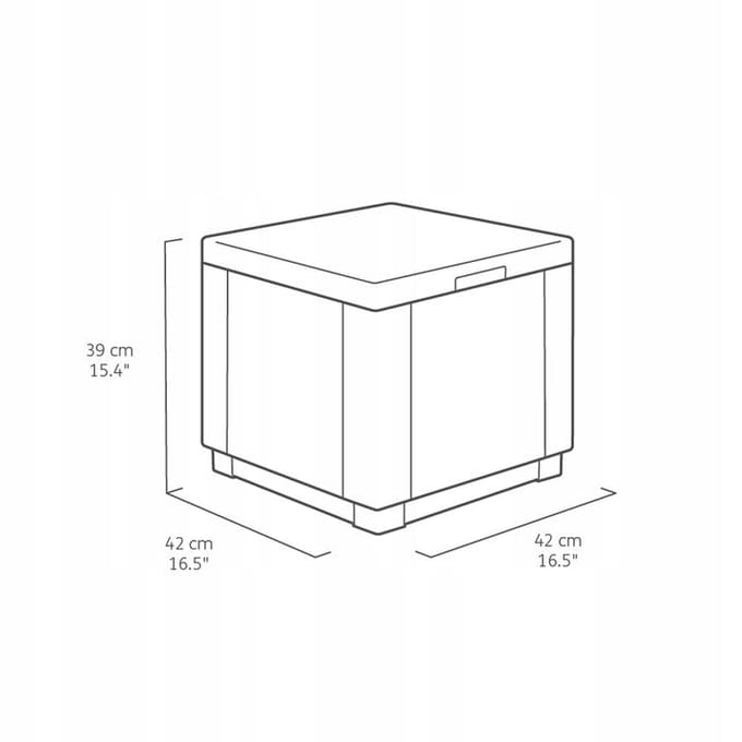 Keter - Cube Tuinstoel met Kussen - 42 x 42 x 39 cm Bruin/beige
