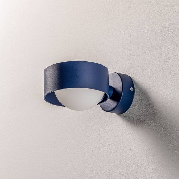 Argon Wandlamp Mado van staal, blauw, 1-lamp