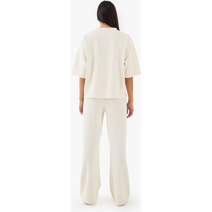 Dames DSGN Studio Heavy Weight Interlock Rechte Pijp Jogger | Cream | Maat: Medium