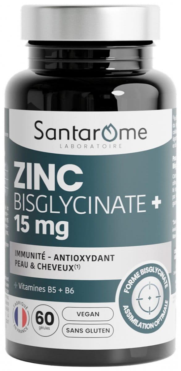 Santarome Zinc Bisglycinate+ 15 mg 60 Gélules