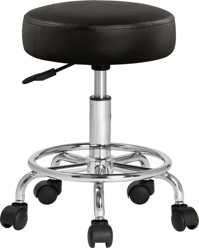 Rolkruk - Hoogte Verstelbaar 360°C Draaibaar - 51-65cm Zithoogte Zwart