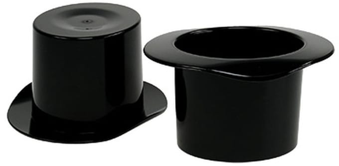 Decoratieve cilinder zwart, Oudjaarsavond, hoed als plantenbak H5,5cm