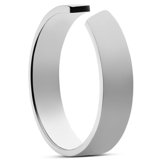 5 mm Gepolijste, verstelbare ring van gerhodineerd 925 sterling zilver