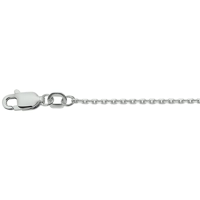 Zilver Gerhodineerde Collier anker gediamanteerd 1 1326289 60 cm