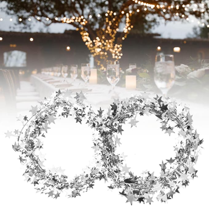 7,5 m Kleine Ster Slinger Kerstboom Bruiloftsfeest Decoratie Kledingaccessoires (Zilver) zilver