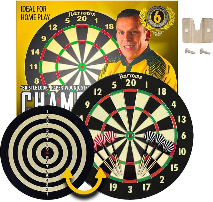 Harrows 2 in 1 Dartbord - 2 Zijdig Bespeelbaar - 2 sets Darts