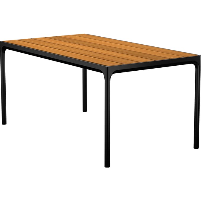 HOUE FOUR Outdoortafel Bamboe - Aluminium zwart - 90 x 160 cm