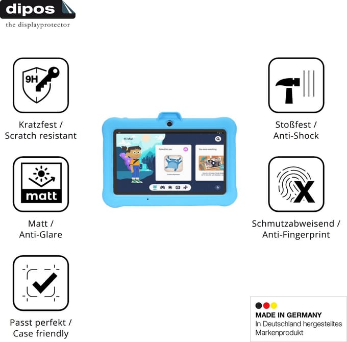 dipos – 2x Matte Pantserfolie geschikt voor TABTIVI K708 | 9H Screenprotector