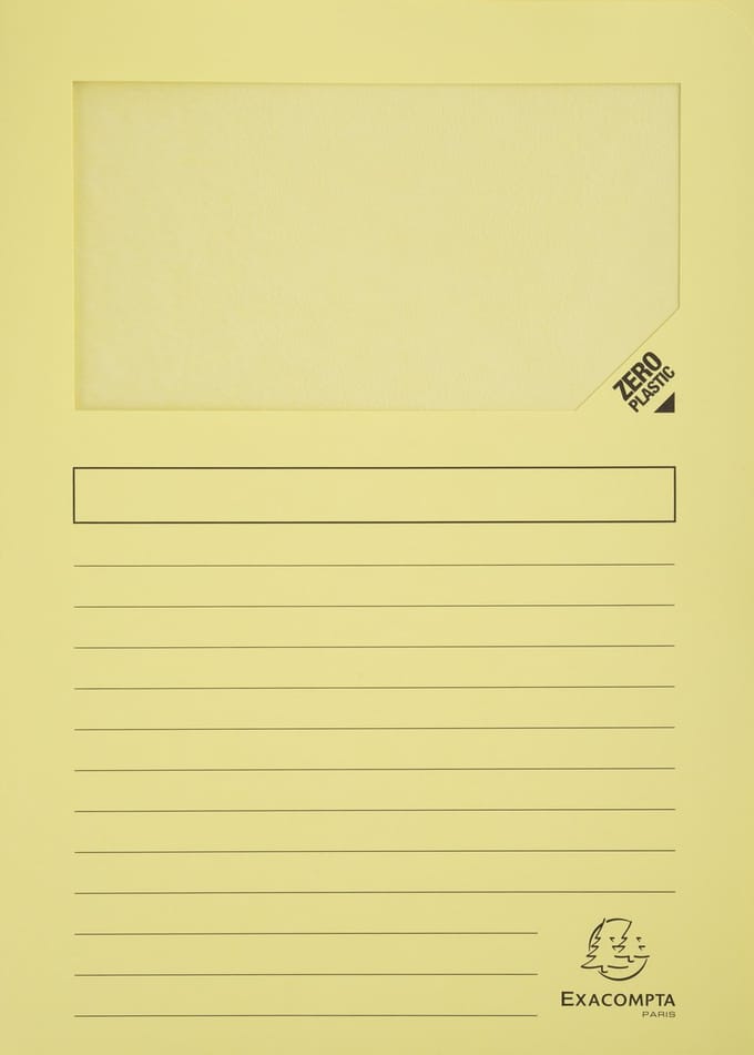 Exacompta SUPER Pak van 100 venstermappen - 160g/m2 - 22x31cm - - Kanariegeel - 50159E