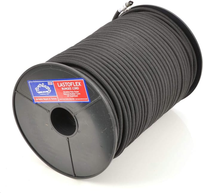 8 mm elastisch bungee-touw - zwart