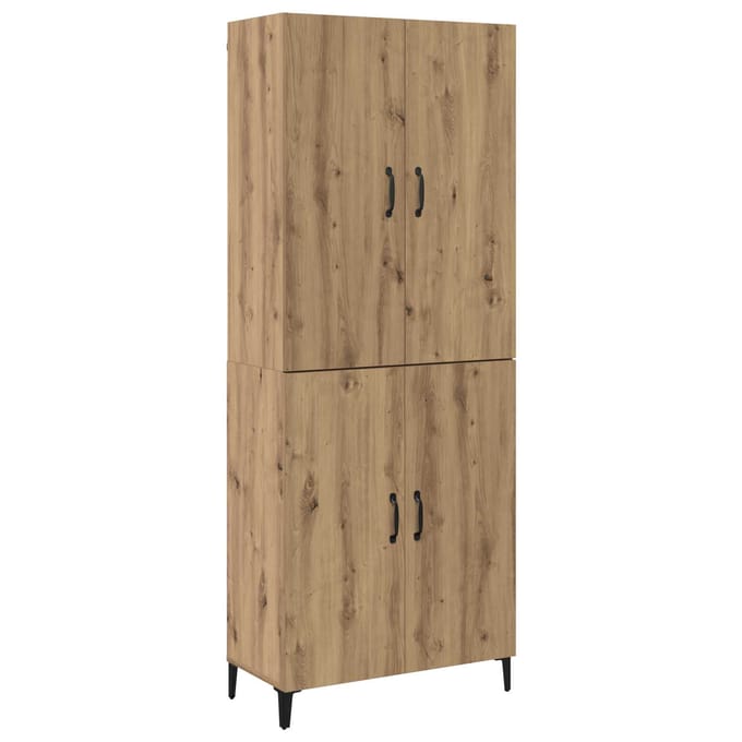 vidaXL - Highboard - 2 - st - Artisan - Eiken - 69,5 - x - 34 - x - 180 - cm - Bewerkt - hout