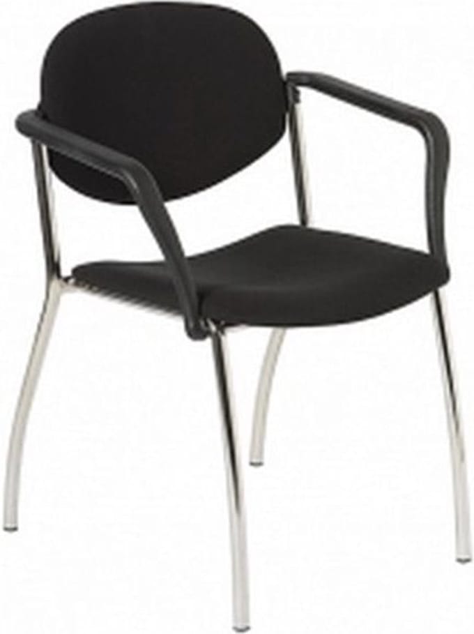 Vergaderstoel Ruby kleur Zwart materiaal Stof Met armleuningen framekleur Chroom