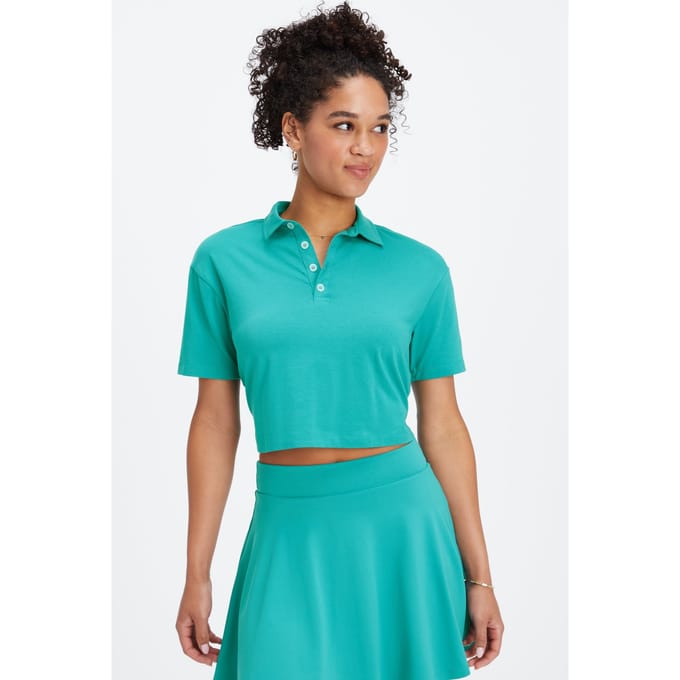 Fabletics Boxy S/s Polo Dark Teal Taglia: M REG | Polo Outlet | Donna | Ciano