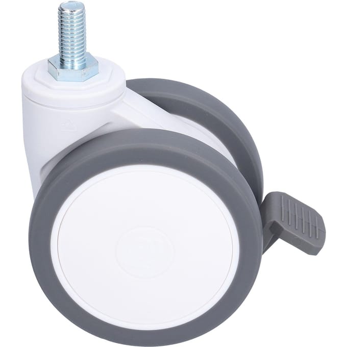 Roulette pivotante silencieuse universelle robuste en TPR avec frein, filetage M12, 4 po