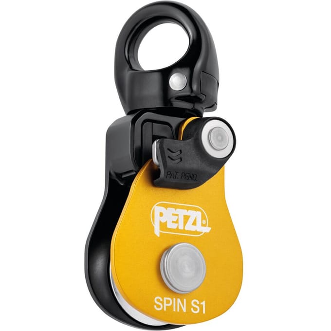 Petzl Spin S1 Yellow – Compacte Katrol met Draaibaar Oog 11 mm & 5 KN
