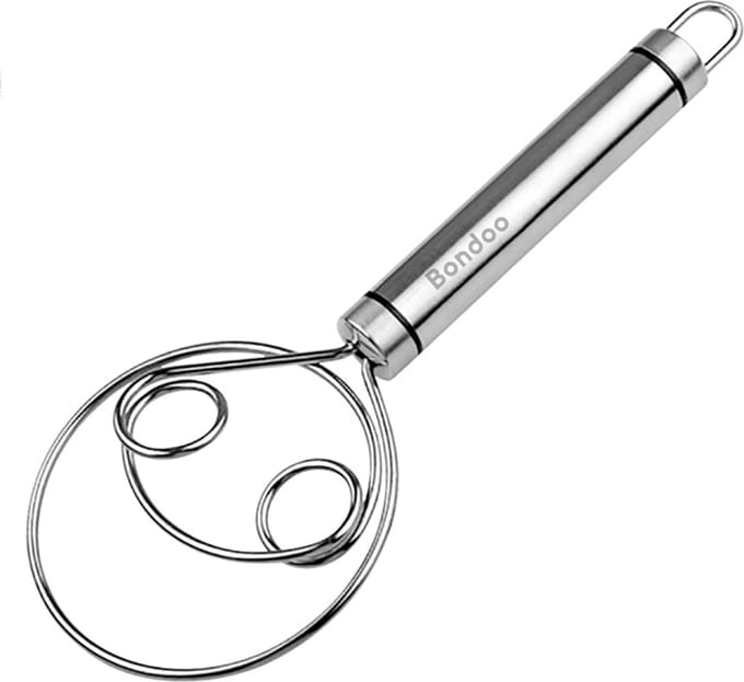Bondoo Deegklopper - Deense deegklopper - Dubbele Ring - Mini garde - Deense deegklopper broodbak - Spiraalgarde - Deense deeggarde - Deeg kloppen - Eierkloppper