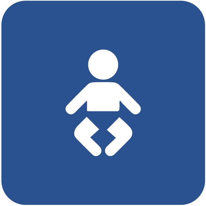 WC deur sticker baby verschoonplaats 100 x 100 mm