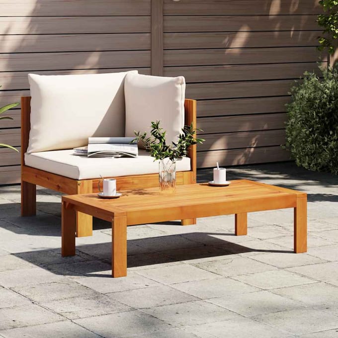 vidaXL - 2-delige - Loungeset - met - kussens - massief - acaciahout
