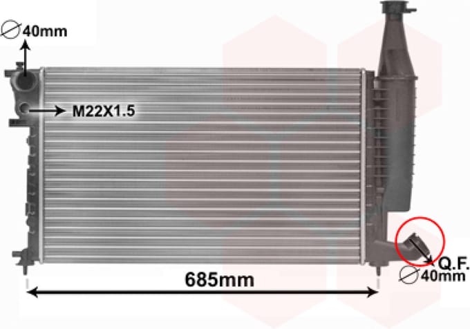 Van Wezel - RADIATOR VOOR CITROEN BERLINGO 1996-2002 0000133047