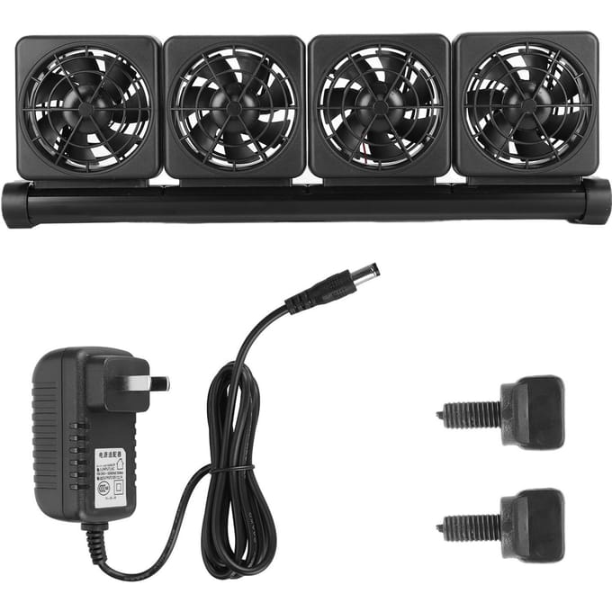 Aquarium Vissenkom Koelventilator Verlaag Watertemperatuur Instelbare Windsnelheid black