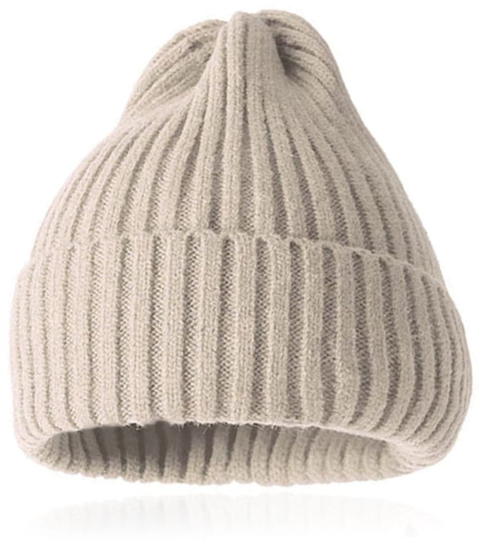 Grof gebreide Beanie Muts Cappuccino - Ruim model