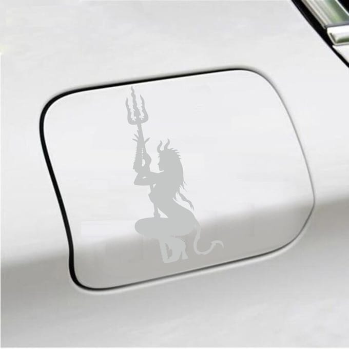 Bumpersticker - Duivel - 13,2 X 6,1 - Licht Grijs