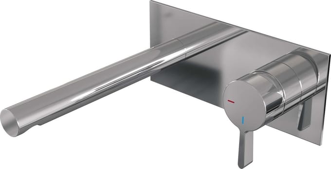 Brauer Chrome Edition inbouw wastafelmengkraan met rechte uitloop en afdekplaat model E1 chroom