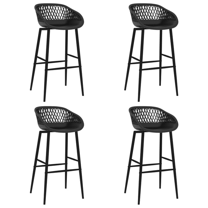 vidaXL - Barstoelen - 4 - st - zwart