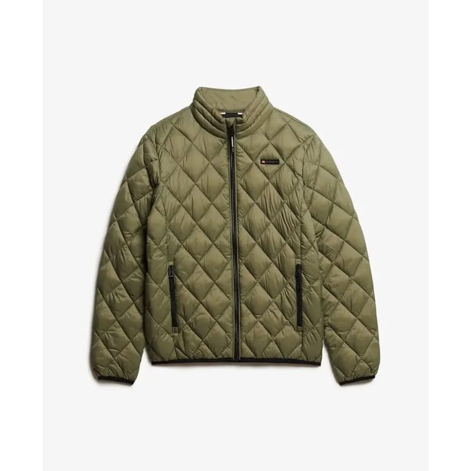 Ruitvormige gewatteerde jas Superdry Fuji Lite